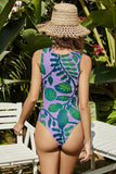 Printed Sleeveless Lined One-Piece Swimsuit
